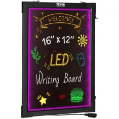 VEVOR LED tabla za pisanje 406x305 cm izbrisna osvetljena kredna tabla