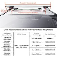VEVOR Prečna palica strešnega nosilca 120x72x11 cm črna