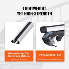 VEVOR Prečna palica strešnega nosilca 120x72x11 cm črna