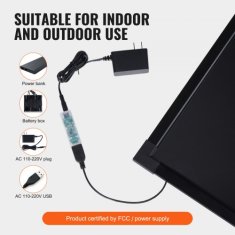 VEVOR LED tabla za pisanje sporočil 405x605x09 cm črna