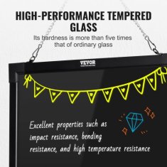 VEVOR LED tabla za pisanje sporočil 405x605x09 cm črna