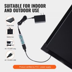 VEVOR LED tabla za pisanje 406x305 cm izbrisna osvetljena kredna tabla