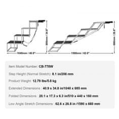 VEVOR Pasje stopnice 4-stopenjske zložljive 1040x885 mm aluminij 1134 kg črne barve