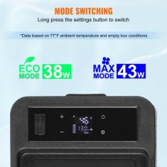 VEVOR Avtomobilski hladilnik 8 L enozonski prenosni zamrzovalnik 538x19x39 cm nastavljiv