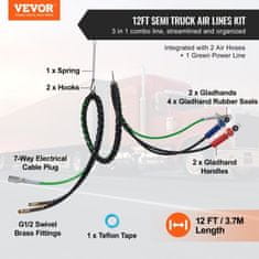 VEVOR Air Lines komplet 3 v 1 poltovornjak 15 ft 15 ft zračne cevi in napajalni kabel