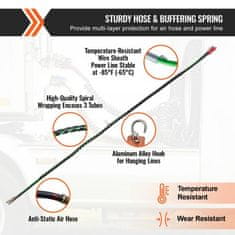 VEVOR Air Lines komplet 3 v 1 zračnih cevi in ABS napajalna linija 95x95x3660 mm