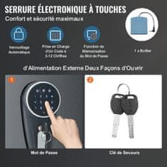 VEVOR Ognjevarna omara za 7-8 pušk 360x355x1447 mm črna