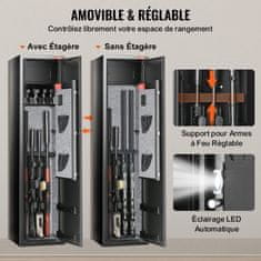 VEVOR Ognjevarna omara za 7-8 pušk 360x355x1447 mm črna