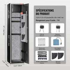 VEVOR Ognjevarna omara za 7-8 pušk 360x355x1447 mm črna