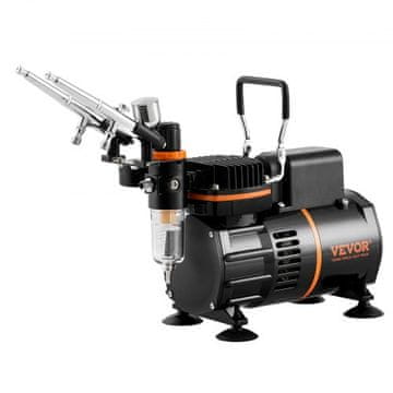 VEVOR Komplet za zračno pršenje z dvojno ventilatorsko zračno kompresorjem 270x140x245 mm komplet čistilnih krtač