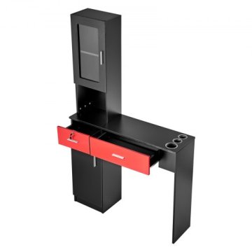 VEVOR Salon postaja 1028x30x170 cm črna in rdeča