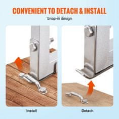 VEVOR Priključna lestev 5 stopenj 40x412x1935 cm aluminij