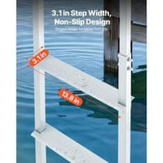 VEVOR Pristaniška lestev 3 stopnice 40x412x1335 cm odstranljiva