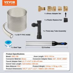 VEVOR Čistilec akvarijskega peska 15640x220x58 mm 50 ft PVC cev medeninasti adapterji