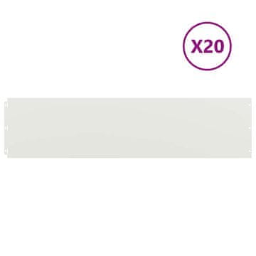 Vidaxl Travnate obrobe 20 kosov Bela 25x103 cm Hladno valjano jeklo
