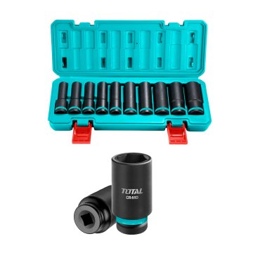 Total One-Stop Tools 10-delni set 1/2" nastavkov za udarni ključ 2102L / INDUSTRIAL (THKISD12102L)