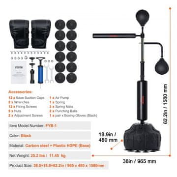 VEVOR Boksarska vreča FYB-1 965x48x158 cm Črna