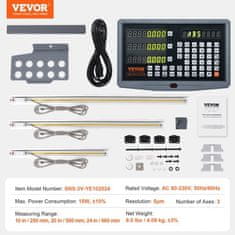 VEVOR Komplet digitalnega prikaza 3 osi 250x500x600 mm srebrne barve