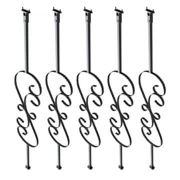 VEVOR Stopniščni kovinski balustri ZX-S44in-5 185x20x1118 mm črni