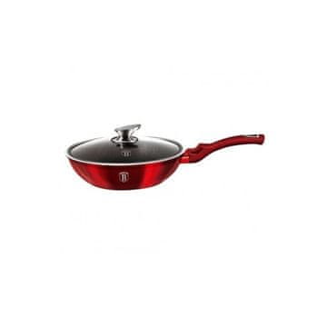 Berlingerhaus WOK ponev s pokrovom in marmorno površino BH 1265 28 cm Metallic Line red