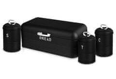 Berlingerhaus Kruh BH-6754 in komplet 4 posod za hrano, črno-srebrna kolekcija