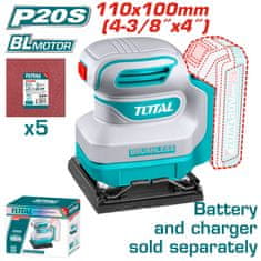 Total One-Stop Tools Akumulatorski brusilnik 110x100 / 12000rpm /P20S / INDUSTRIAL (Brez baterije) (TSHSLI2024)