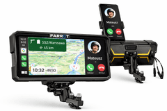 Farrot Motoristična navigacija M780 8.1" CarPlay Android Auto Wireless zaslon za motor GPS Bluetooth IPX8 vodoodporen