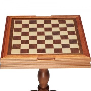 VEVOR Igralna miza 3 v 1 šah dama tavla komplet 65x65x675 cm rjava