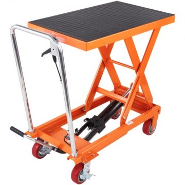 VEVOR Hidravlični voziček z dvigalno mizo 815x505 mm oranžen