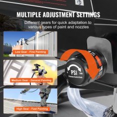 VEVOR Stojalo za barvanje brezzračni razpršilnik 950W 3000PSI ročni električni nastavljiv