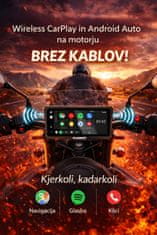 Farrot Motoristična navigacija M780 8.1" CarPlay Android Auto Wireless zaslon za motor GPS Bluetooth IPX8 vodoodporen