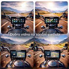 Farrot Motoristična navigacija M780 8.1" CarPlay Android Auto Wireless zaslon za motor GPS Bluetooth IPX8 vodoodporen