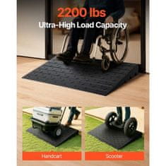 VEVOR Pragovni naklonski trak 3-kanalni pokrov kabla 61x106x102 cm Črn