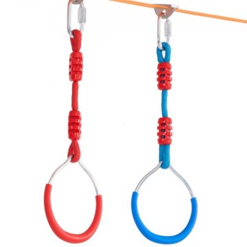 VEVOR Ninja Warrior poligon 2x17 m slackline 12 ovir oranžen