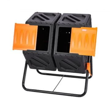 VEVOR Kompstnik kahekambriline kompostimise trummel 785x605x795 cm must