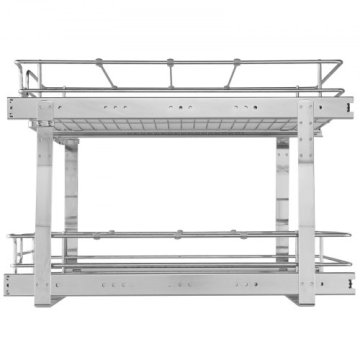 VEVOR Organizator omare z 2 nivojema izvlečni drsni predal 356x533x381 cm srebrne barve