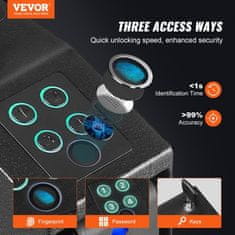 VEVOR Varnostni sef za orožje biometrični za montažo 32x255x95 cm črn