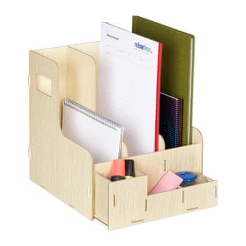 Northix Organizator za dokumente A4 3 predelki stojalo z dodatki