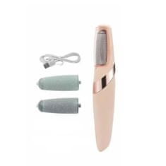 Netscroll Električna pila za stopala, odstranjevalec trde kože za pete, USB polnjenje, lučka, 2 pralna valjčka, Heely