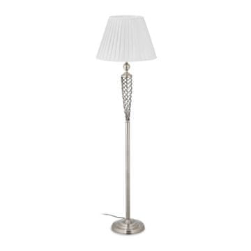 Northix Starinska talna svetilka 150 cm bel senčnik srebrno podnožje