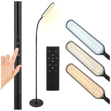Northix LED talna svetilka 180 cm, črna, daljinski upravljalnik, časovnik