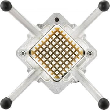 VEVOR Srebrn rezalnik zelenjave in sadja za pomfrije s 4 rezili in pladnjem