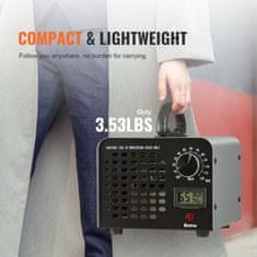 VEVOR Generator ozona 36000 mg/h 175x197x160 mm odstranjevalec vonjav časovnik