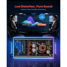 VEVOR Avto avdio ojačevalnik 4-kanalni 189x85x41 mm siv