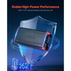 VEVOR Avto avdio ojačevalnik 4-kanalni 189x85x41 mm siv