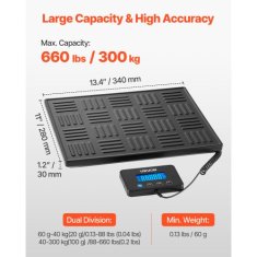 VEVOR Poštna tehtnica dvojna natančnost 340x280x30 mm