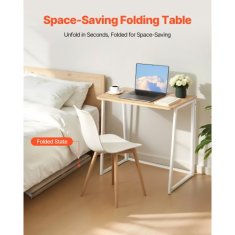 VEVOR Zložljiva pisalna miza 80x40x75 cm hrast