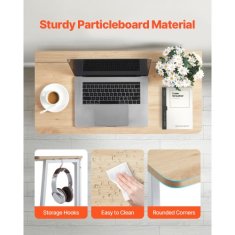 VEVOR Zložljiva pisalna miza 80x40x75 cm hrast