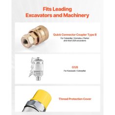 VEVOR Hidravlični testni komplet digitalni merilnik 700 bar 16 m cev