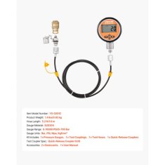 VEVOR Hidravlični testni komplet digitalni merilnik 700 bar 16 m cev